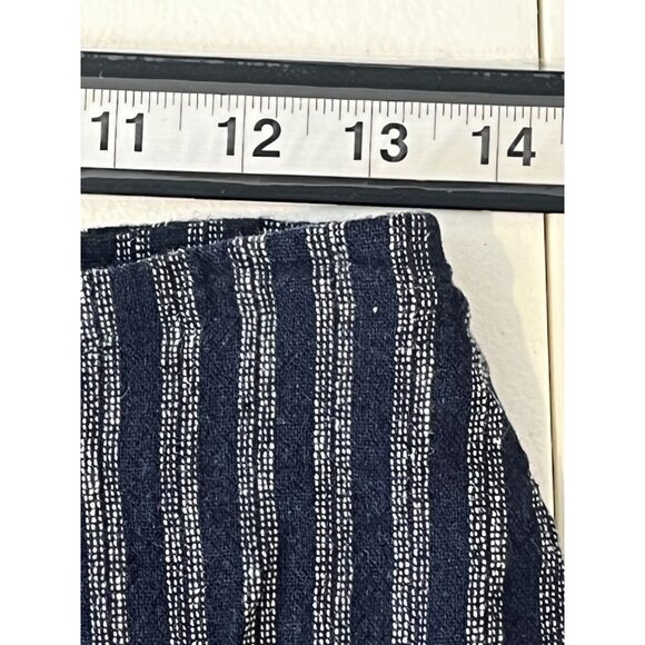 Forever 21 Blue White Linen Blend Striped Button Front Mini Skirt Medium - Picture 10 of 12